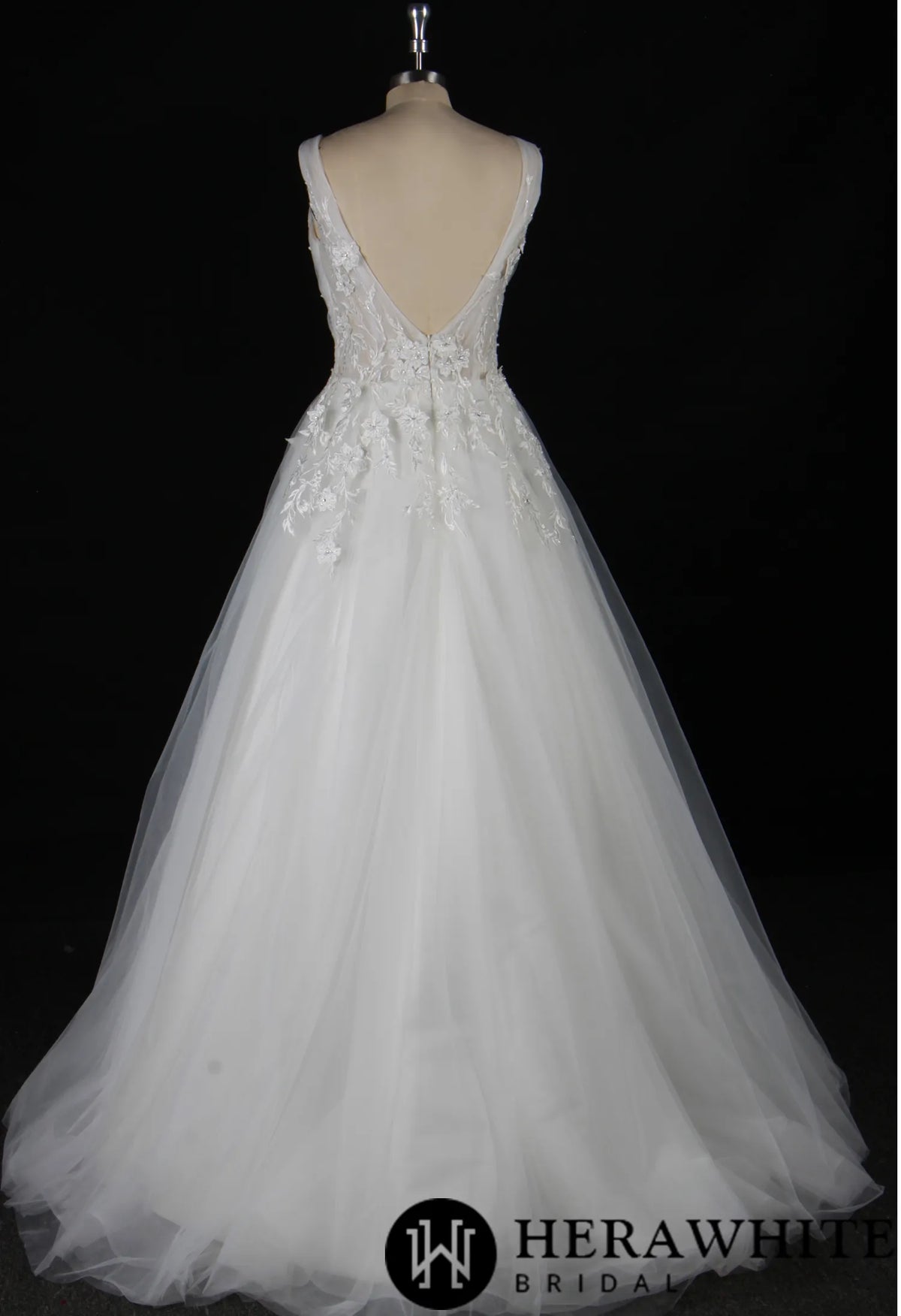 Romantic Beaded Floral Lace Wedding Dress