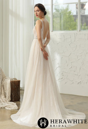 Lace Wedding Dress With Beaded Belt