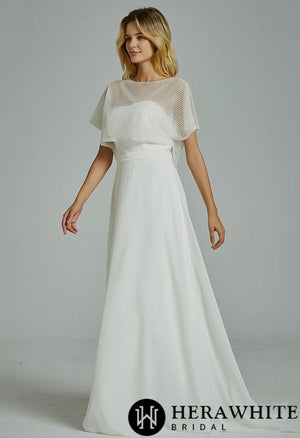 Chic Strapless A-Line Wedding Dress With Beading Seperate Jacket