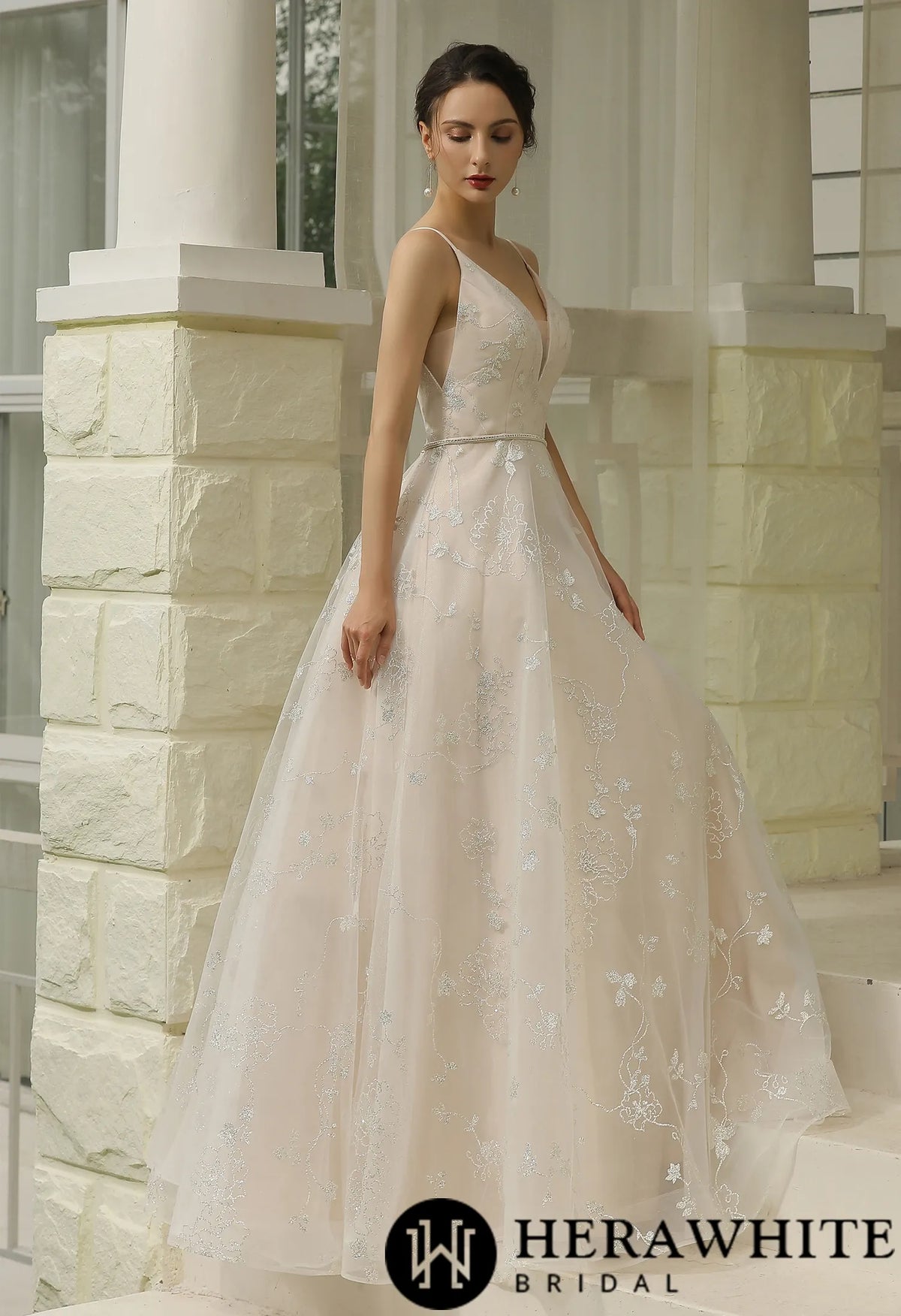 Glitter Patterned  Wholesale  Wedding Dress Bridal Gown