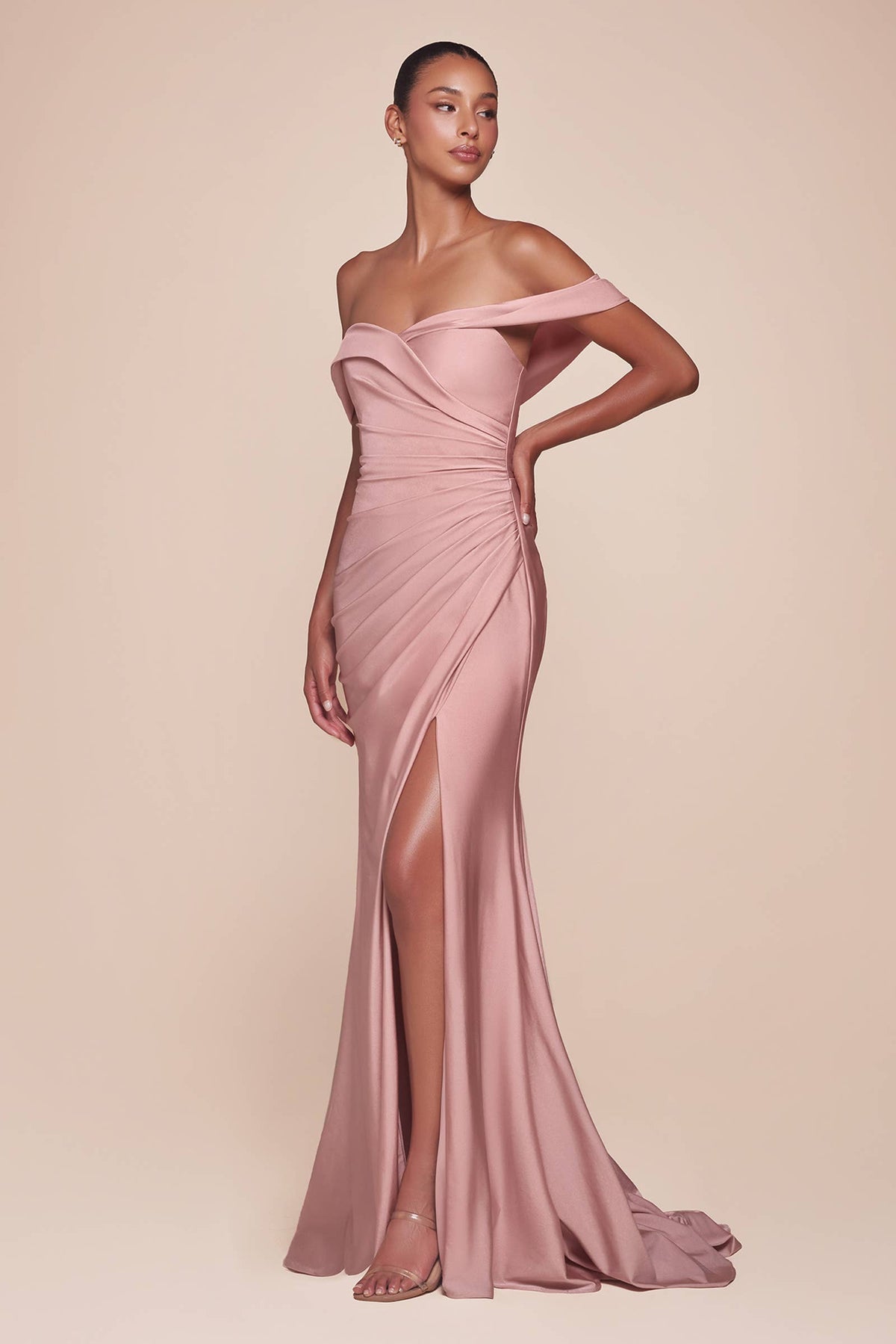 OFF THE SHOULDER STRETCH SPANDEX DRESS