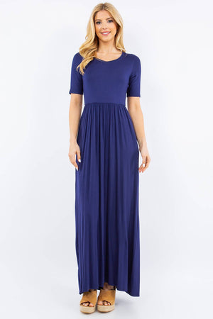 PLUS SIZE MODEST MAXI DRESS WITH POCKETS -CD23411T-PL