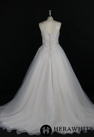 Shimmery Sequined Beading A-Line Wedding Dress