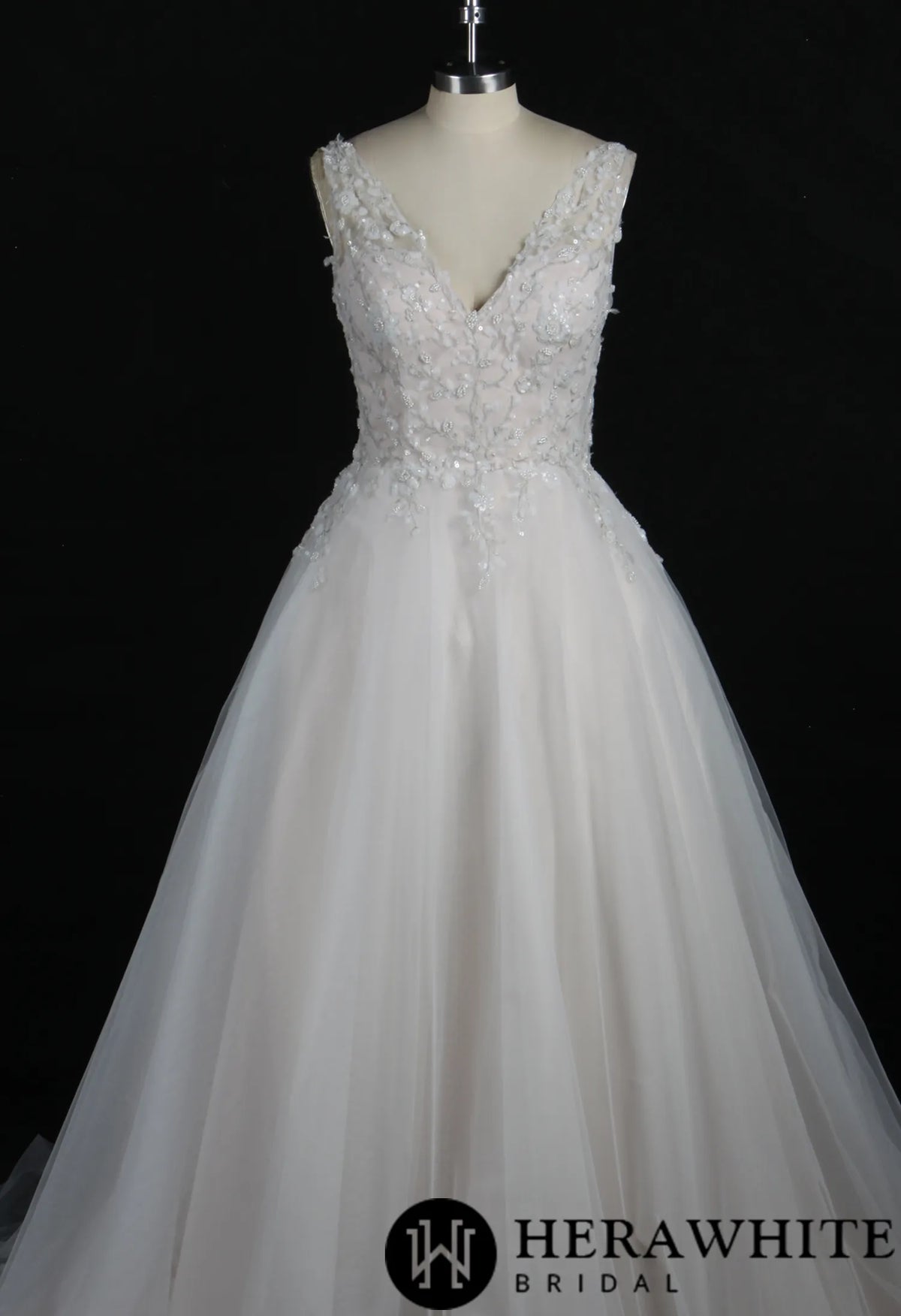 Shimmery Sequined Beading A-Line Wedding Dress