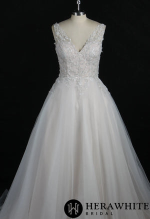 Shimmery Sequined Beading A-Line Wedding Dress