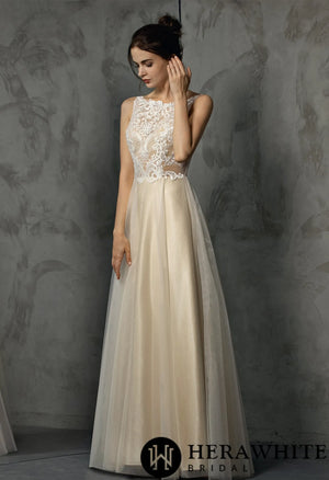 A-Line Bridal Gown With Delicate Applique