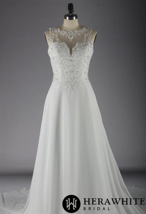 Embroidered And Lace On Net Detailed With Beading Wedding Dress