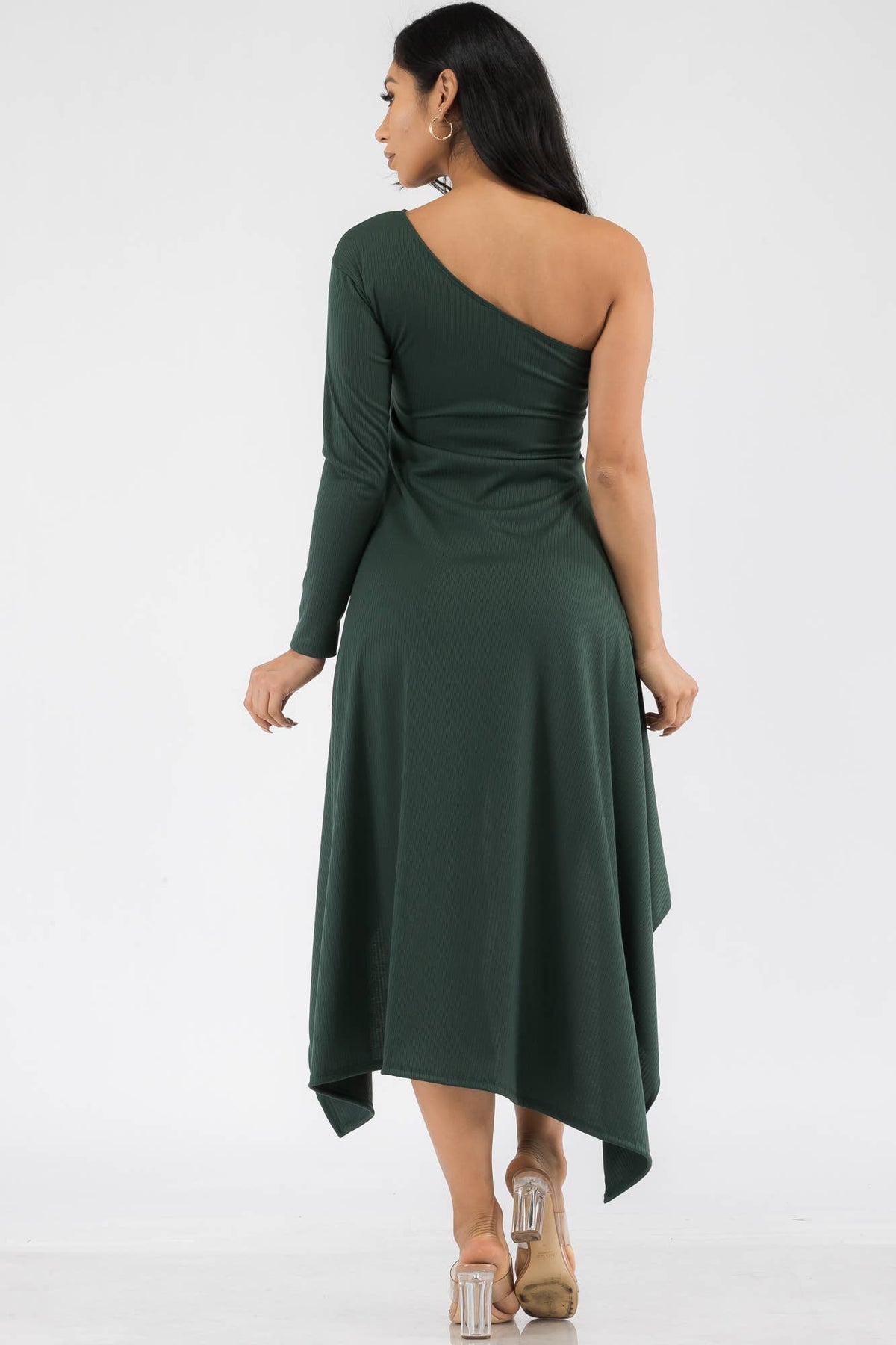 HH597R-SOL - One Shoulder High Low Maxi Dress