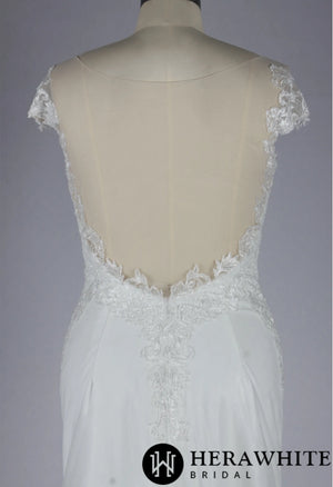 Sweetheart Neck Fit and Flare Wedding Dress with Beaded Lace on Tulle