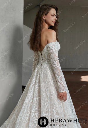 Grace Lace Sweetheart Wedding Dress with Corset Back