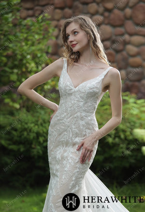Stunning Mermaid Wedding Dress With Embroidered AppliquÃ©s