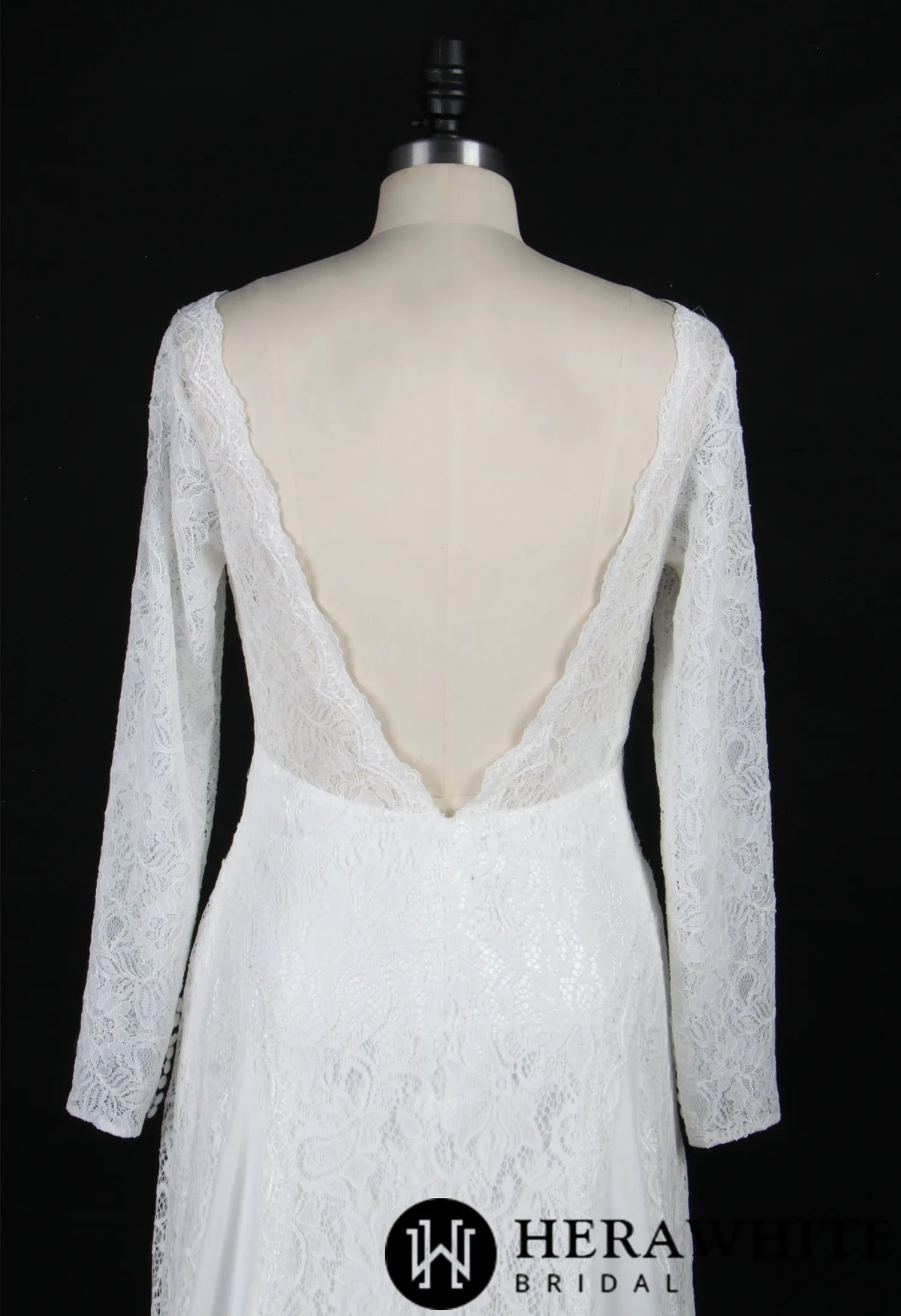 Elegant Illusion Long Sleeve Lace Wedding Dress