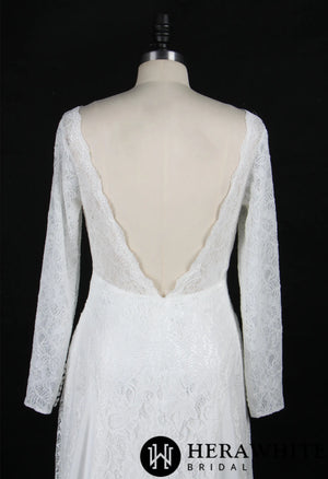 Elegant Illusion Long Sleeve Lace Wedding Dress