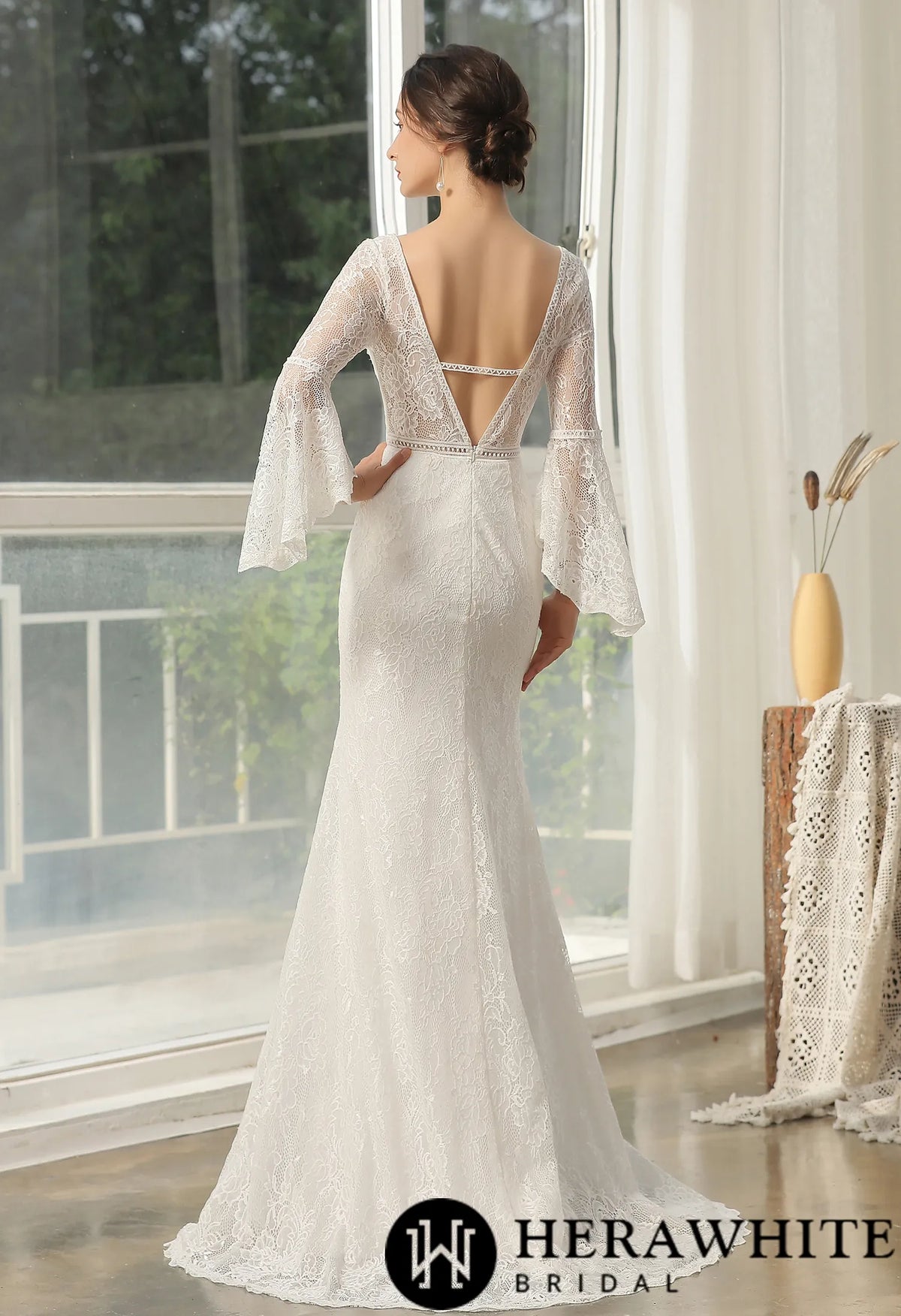 Designer Lace High Split Bridal Gown