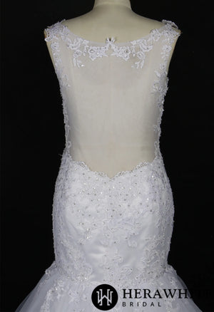 Romantic Strap Lace Tulle Mermaid Wedding Gown