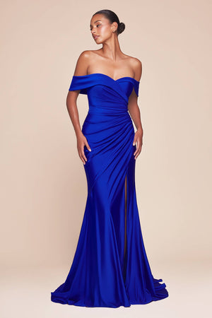 OFF THE SHOULDER STRETCH SPANDEX DRESS