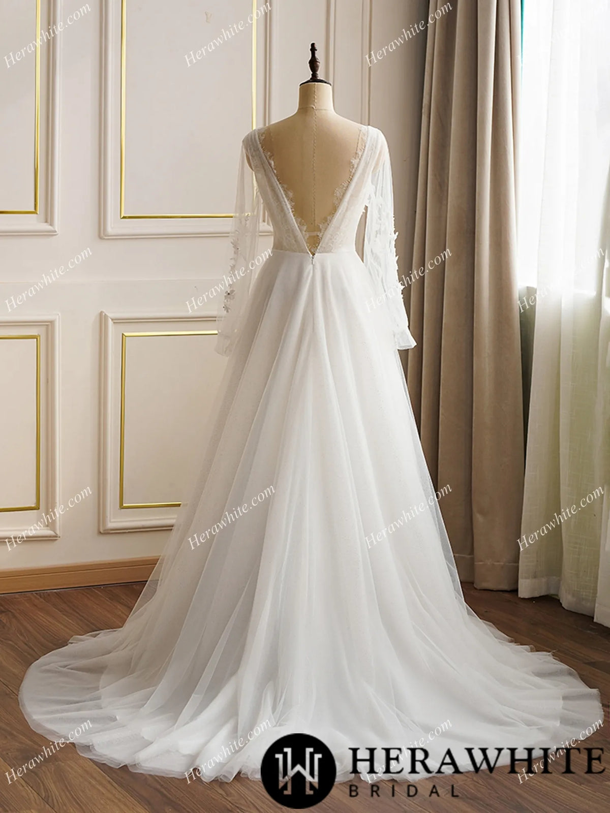 Romantic 3D Flowers with Beading Wedding Dress