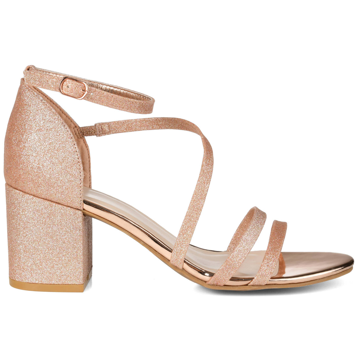 Bella Strappy Heels In Glitter Material