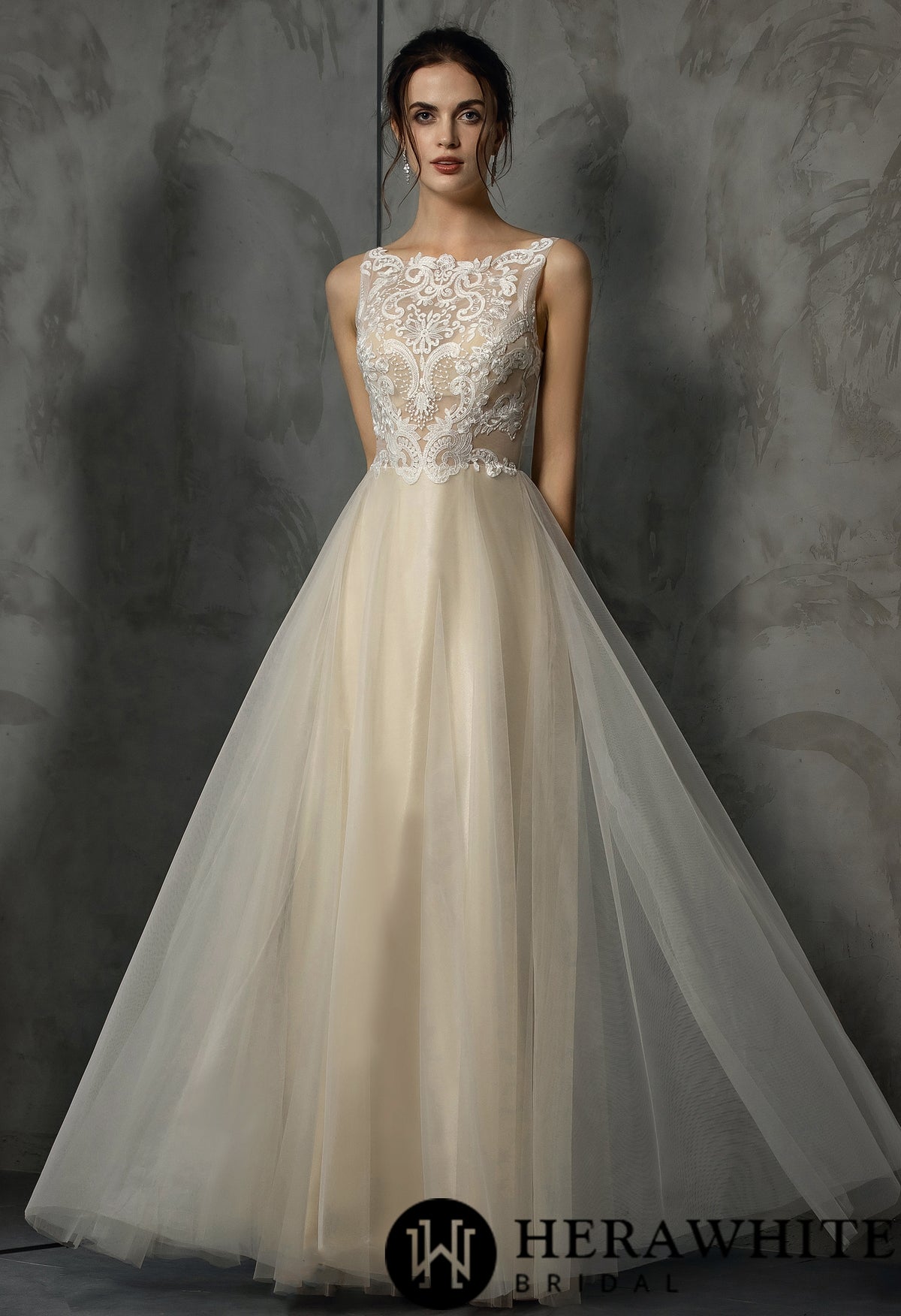 A-Line Bridal Gown With Delicate Applique