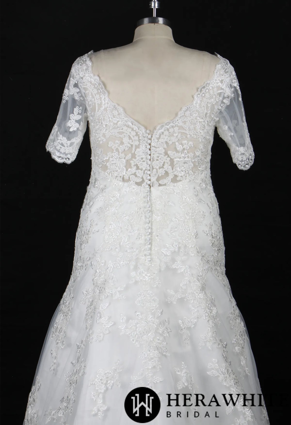 Plus Size Sheath With Delicate Lace Motifs Wedding Dress