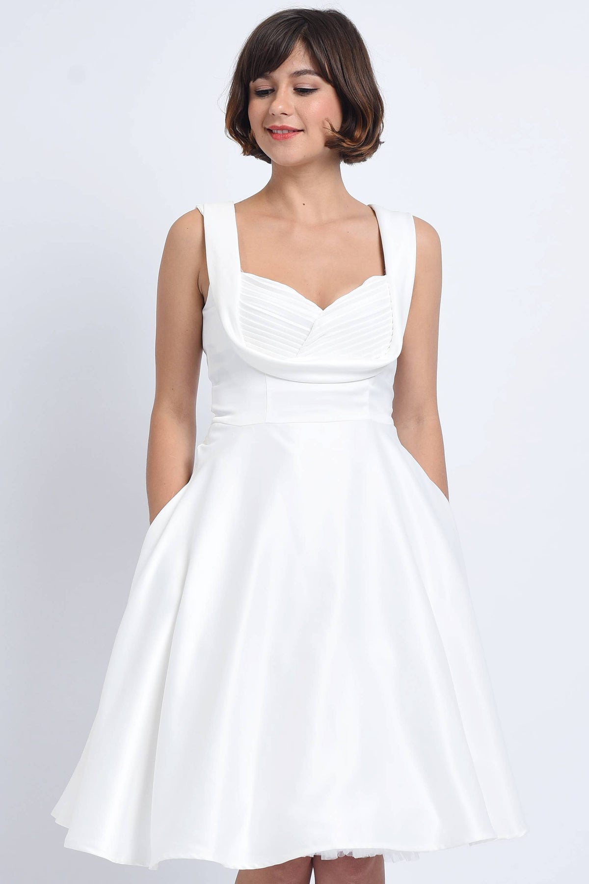 Grace Vintage Style Jive Dress - White
