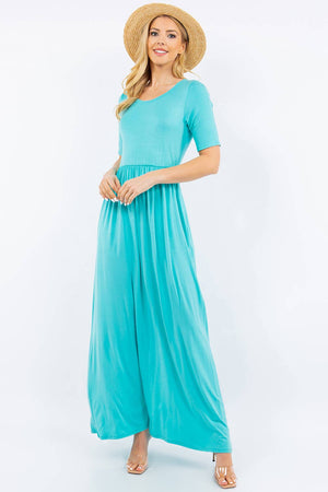 PLUS SIZE MODEST MAXI DRESS WITH POCKETS -CD23411T-PL