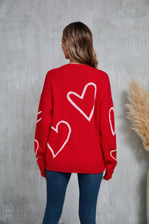 VALENTINE'S DAY PULLOVER SWEATER WITH A HEART