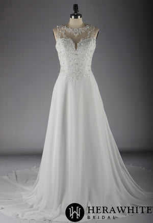 Embroidered And Lace On Net Detailed With Beading Wedding Dress