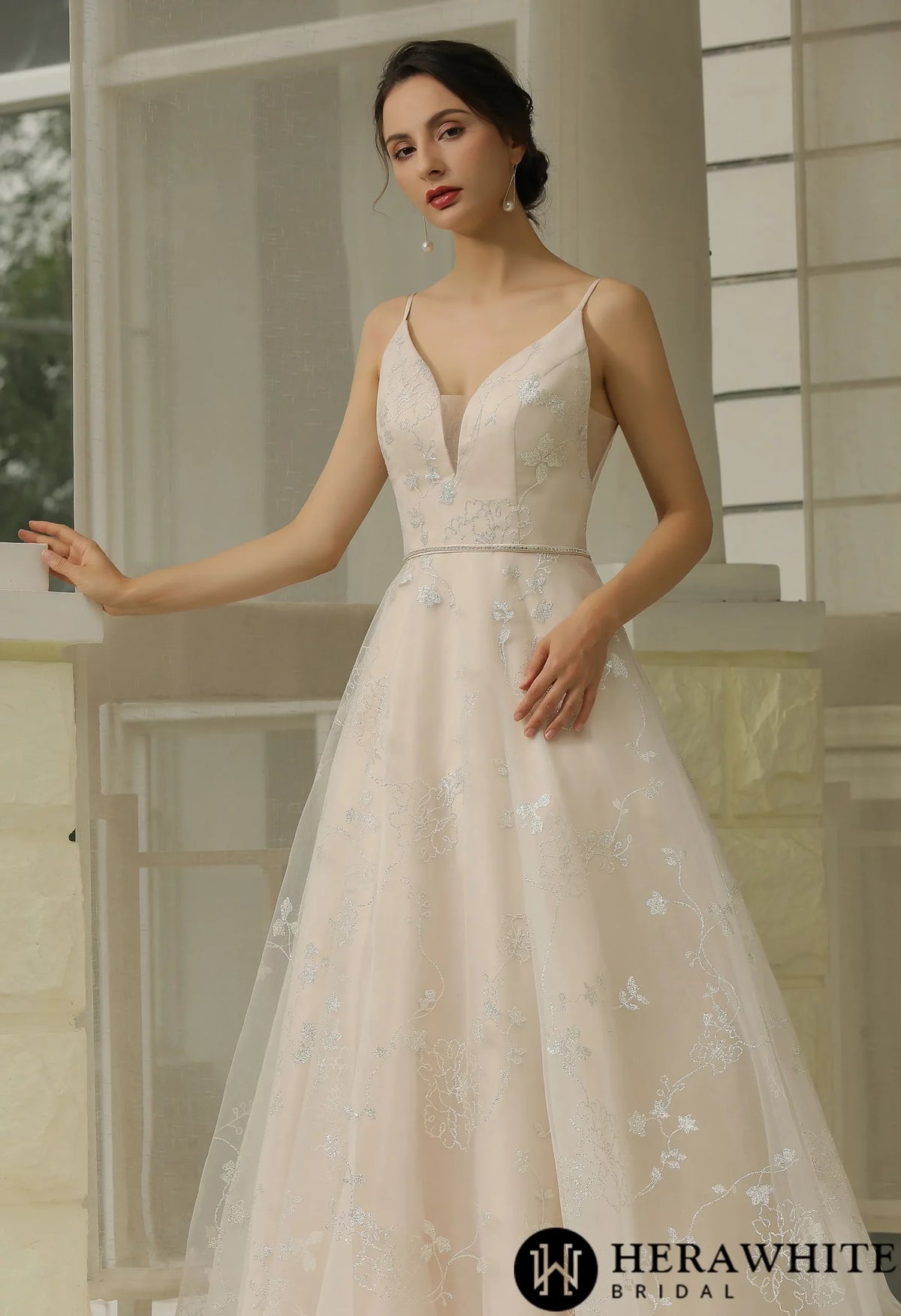 Glitter Patterned  Wholesale  Wedding Dress Bridal Gown