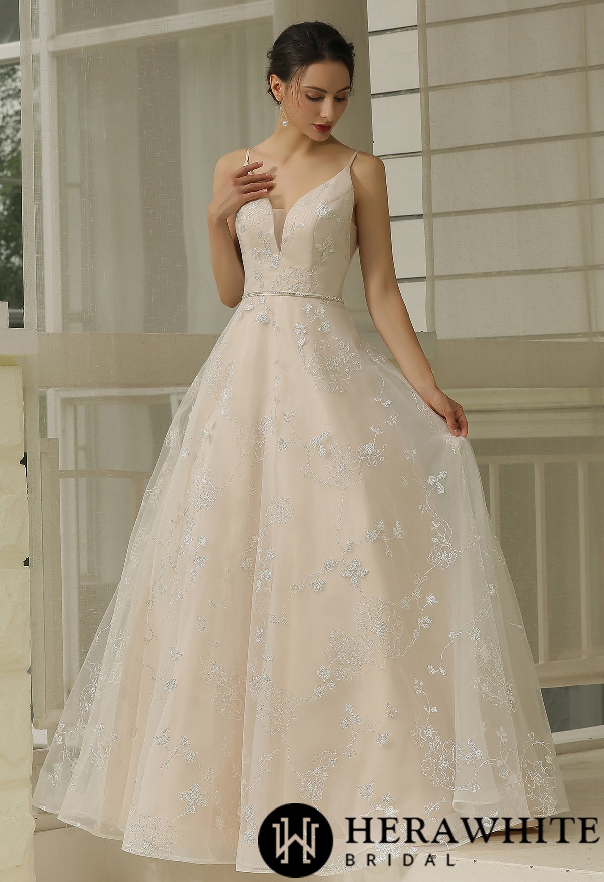 Glitter Patterned  Wholesale  Wedding Dress Bridal Gown