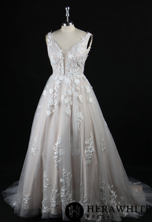 Floral Lace A-line Bridal Ballgown