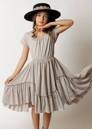 Kid's Adrianna Dress in Dove