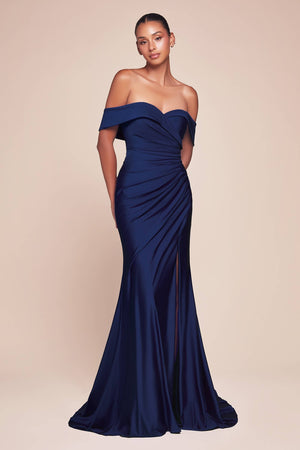 OFF THE SHOULDER STRETCH SPANDEX DRESS