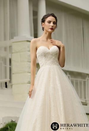 Sequins Princess Lace Wedding Dress