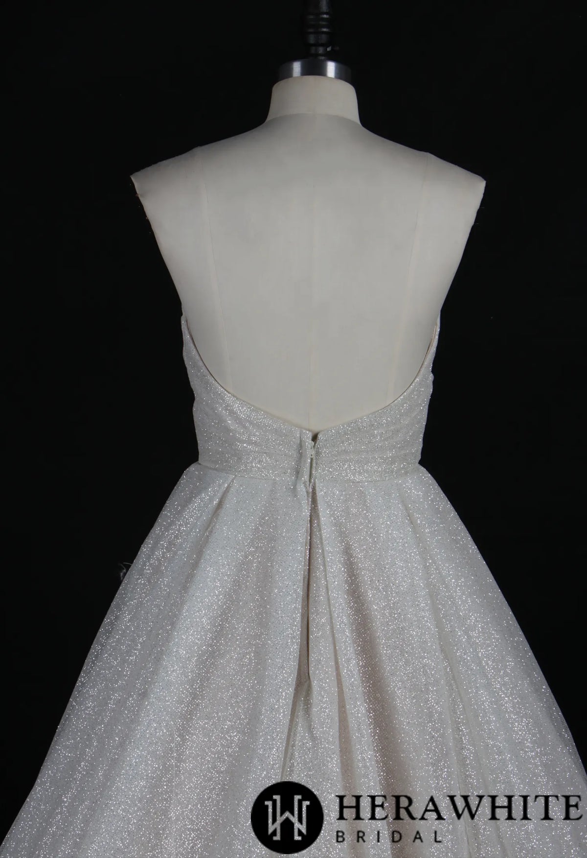 Glitter Strapless Sweetheart Pleated Wedding Ballgown