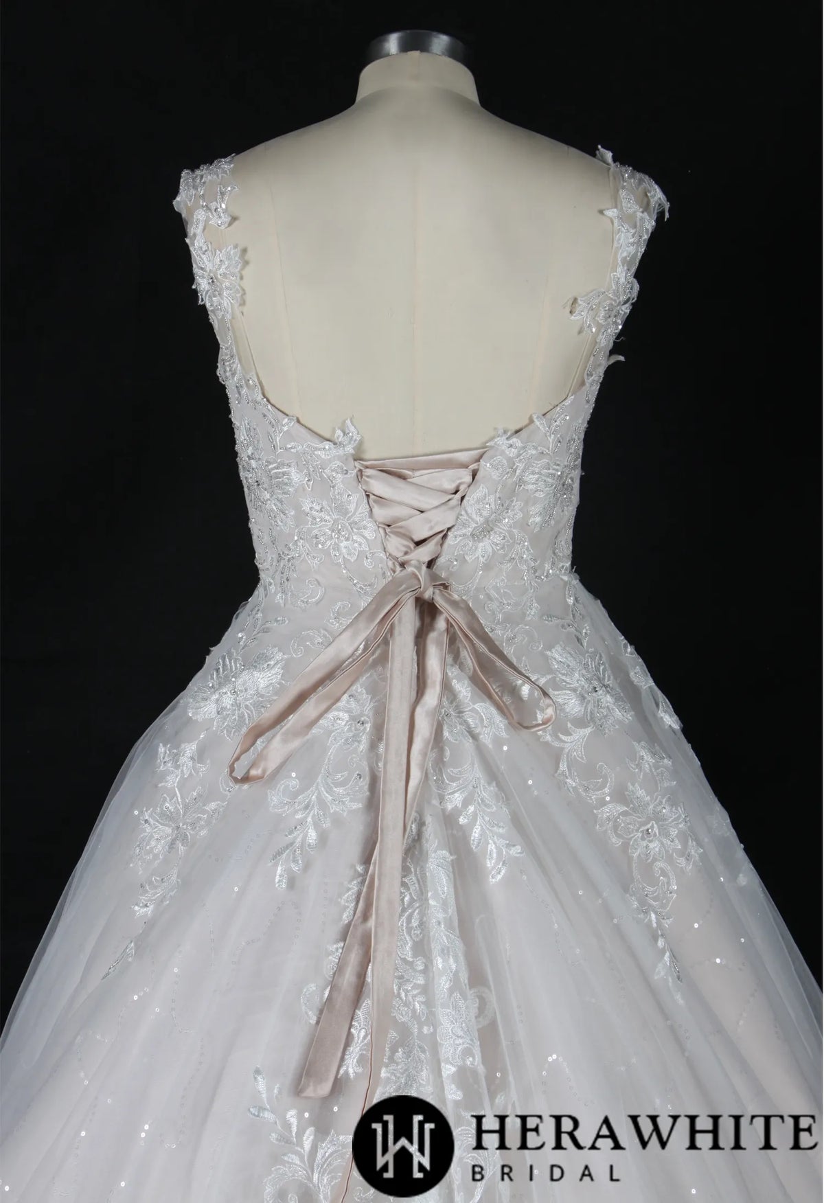 Shimmer Lace Straps A-Line Wedding Dress