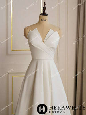Modern Satin A-line Wedding Dress with Split