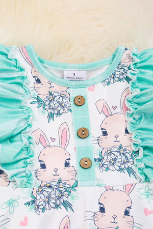 MINT EASTER BUNNY DRESS W/ RUFFLE HEM. DRG20134004 SOL: 2XL