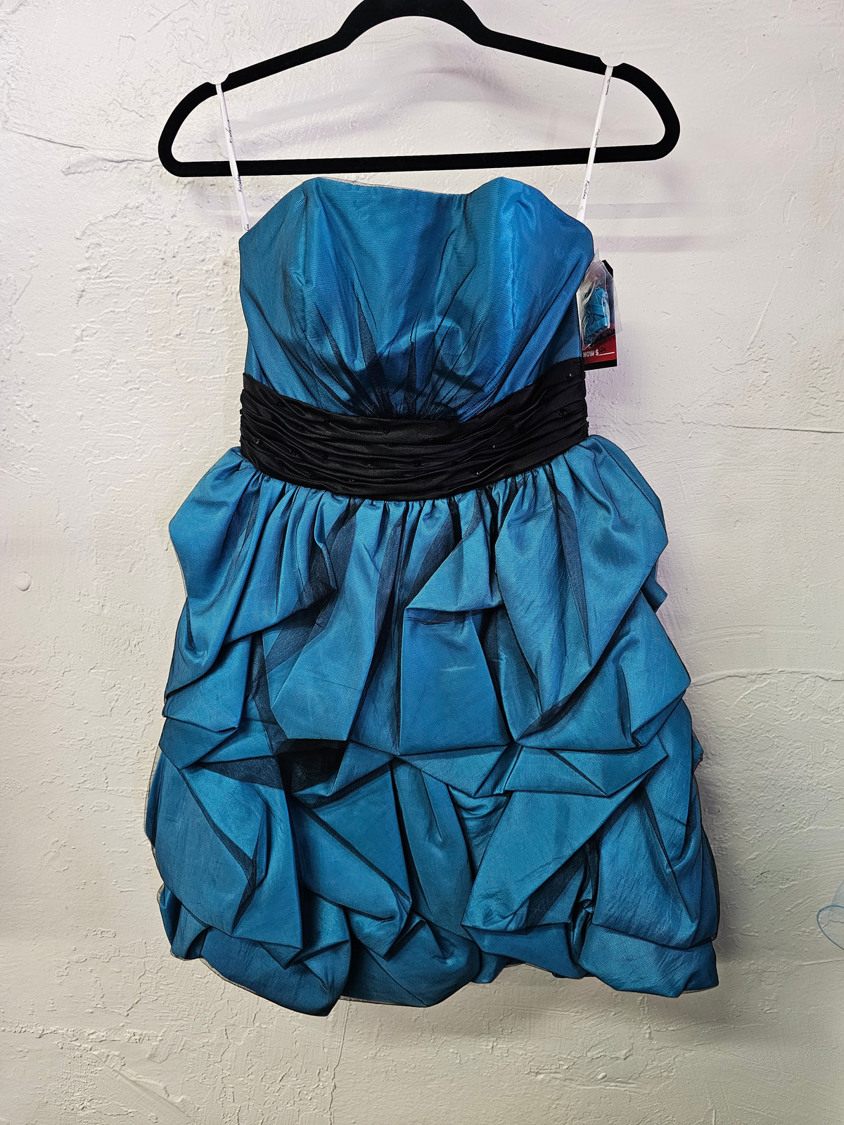 Turquoise bunched dress