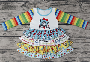 MISS THING PRINTED DRESS W/ 4 LAYER RUFFLE.: 6-12M