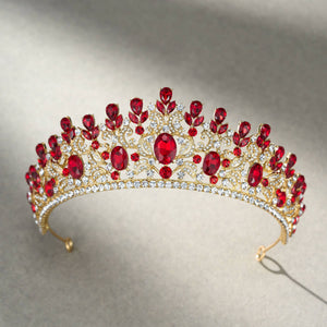 SWEETV costume crystal crowns: Red