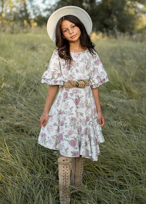 Kid's Emilia Dress in Boho Rose