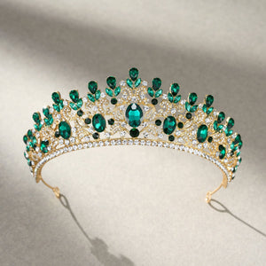 SWEETV costume crystal crowns: Green
