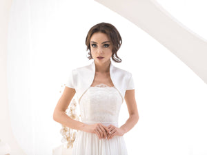 Bridal jacket, wedding bolero, women jacket: Ivory / L